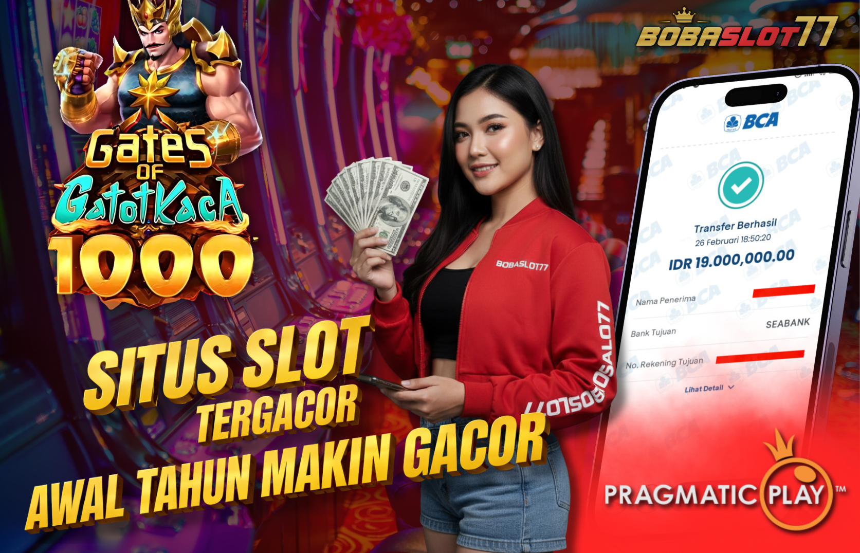 Selamat kepada user id : ku****3 Wede Rp 19.000.000 di Game GATES OF GATOTKACA PRAGMATIC PLAY Cair Gk Sampe 1 Menit! Menang Mudah di Bobaslot77